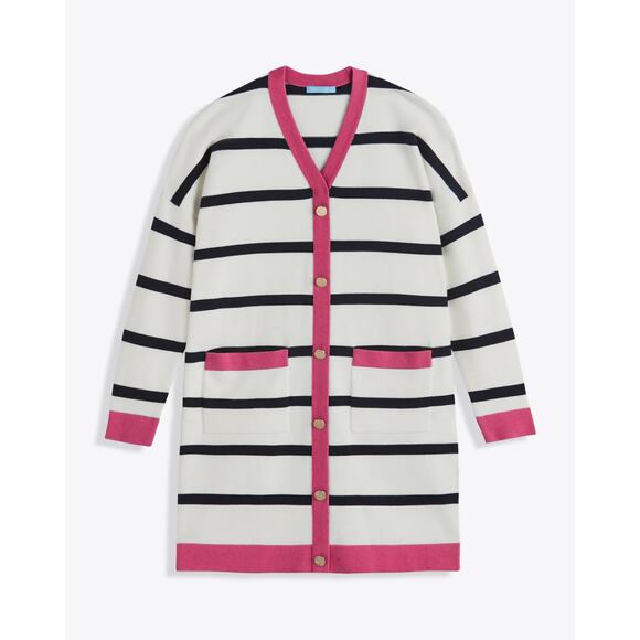 DRAPER JAMES Cassadee Cardigan Magnolia White Stripe Pink Sz XXL NWT {3U3} - Picture 5 of 5